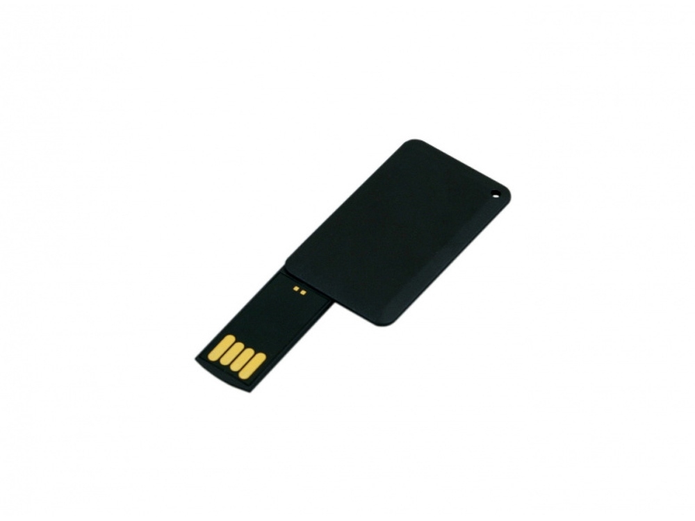 USB 2.0- флешка на 8 Гб в виде пластиковой карточки, черный, пластик