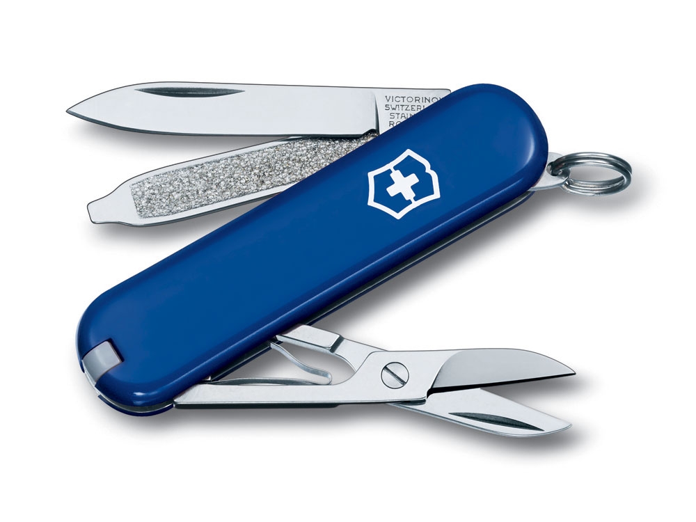 Нож-брелок Classic SD, 58 мм, 7 функций, синий, металл