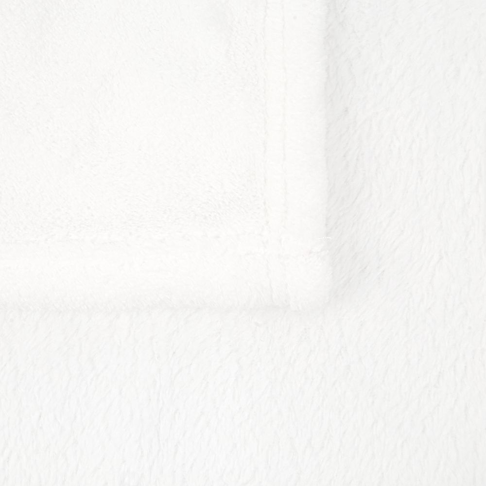 Плед Plush, белый, белый, полиэстер 100%, 240 г/м², длинноворсовый флис