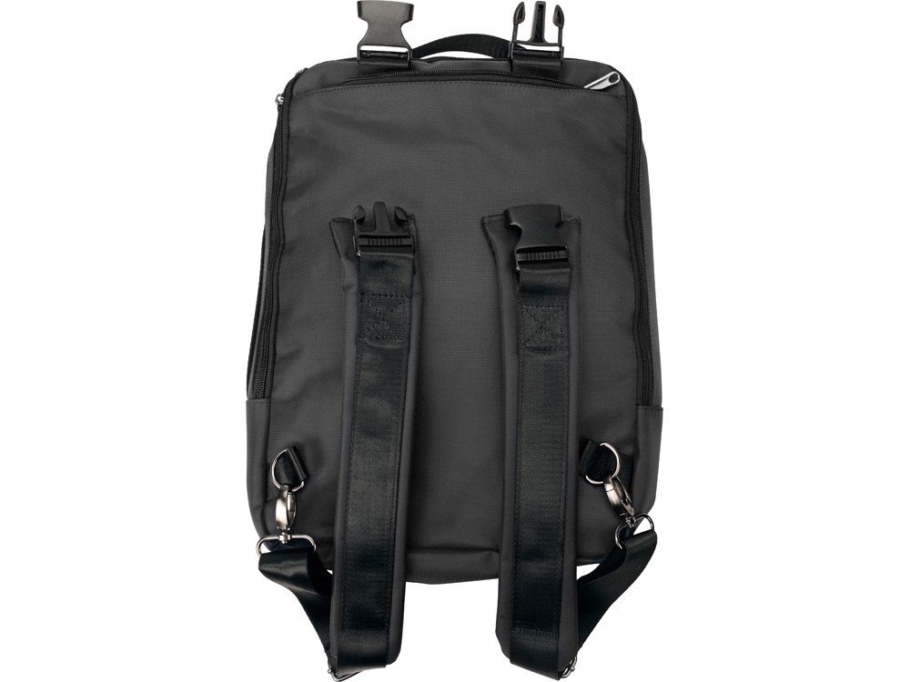 Рюкзак-трансформер «Duty» с шильдом, черный, полиэстер, пластик