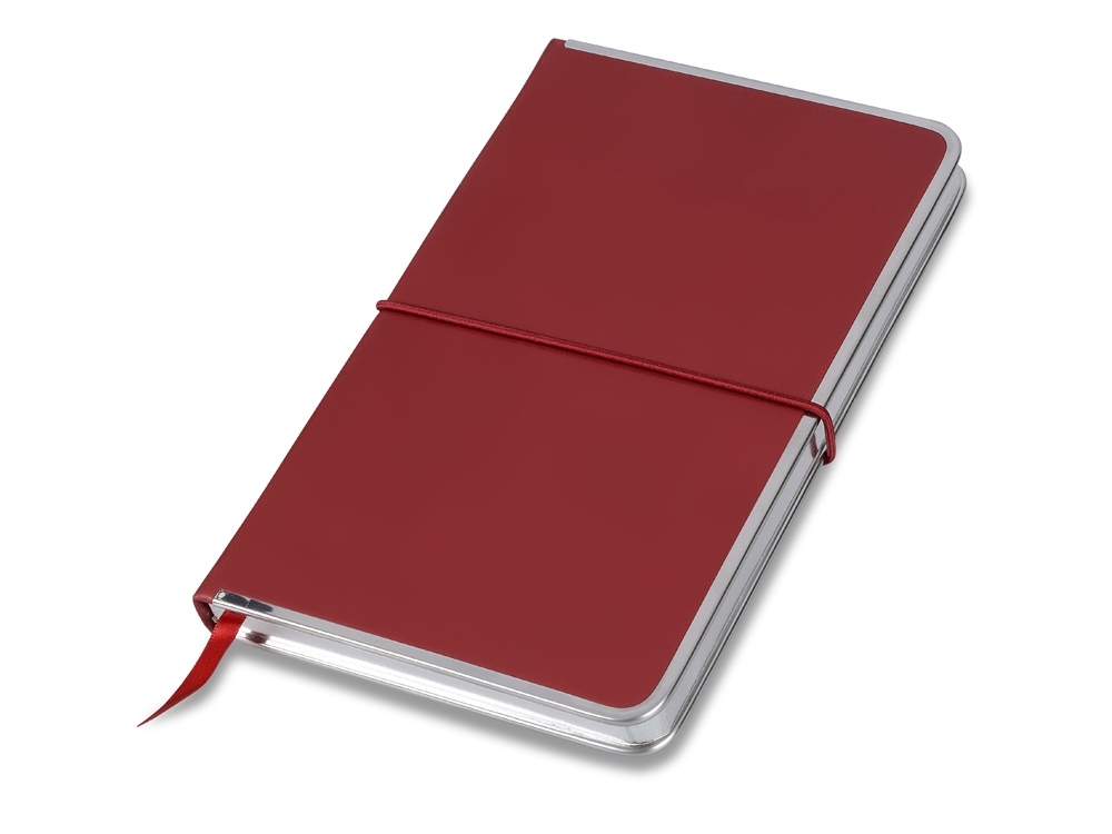 Подарочный набор «Silver Sway» с ручкой и блокнотом А5, красный, серебристый, кожзам, soft touch