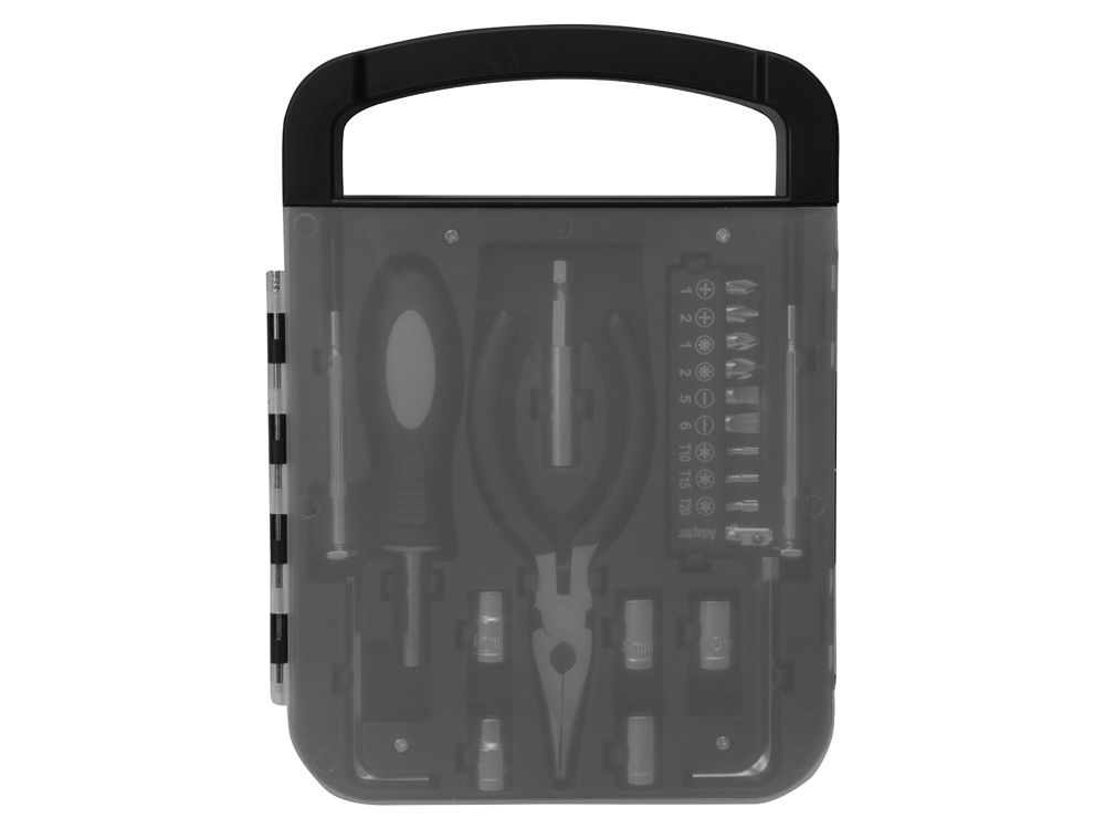 Набор инструментов в пластиковом кейсе «Fixit», черный, прозрачный, пластик, полипропилен