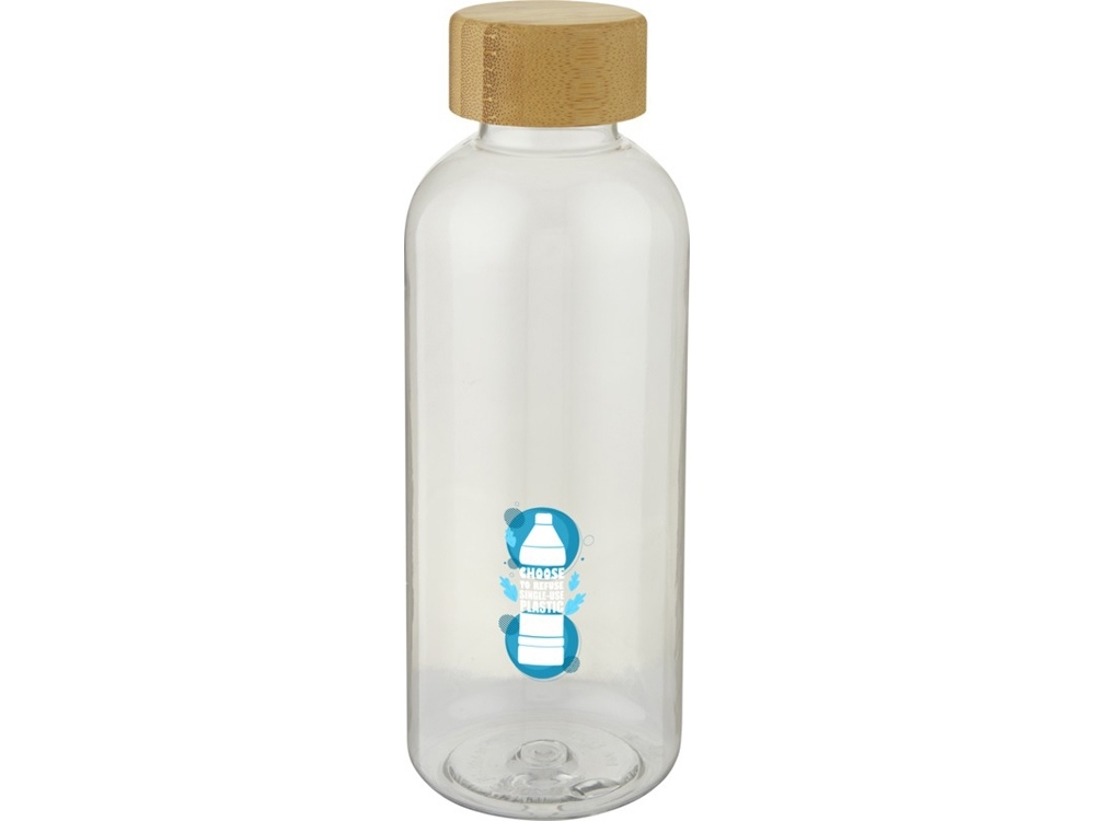 Бутылка спортивная «Ziggs» из переработанного пластика, прозрачный, пластик, бамбук