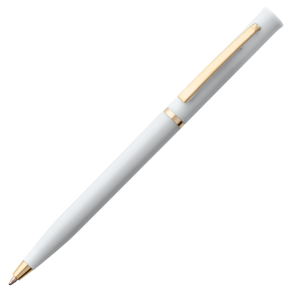 Ручка шариковая Euro Gold, белая, белый, пластик; металл