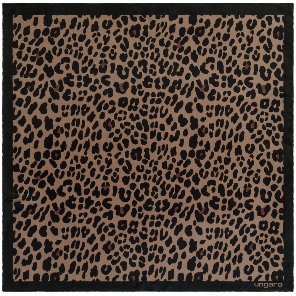 Платок Leopardo Silk, коричневый, коричневый, шелк