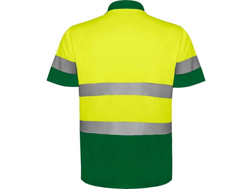 Рубашка поло со светоотражающими полосами «Polaris», мужская, зеленый, желтый, полиэстер