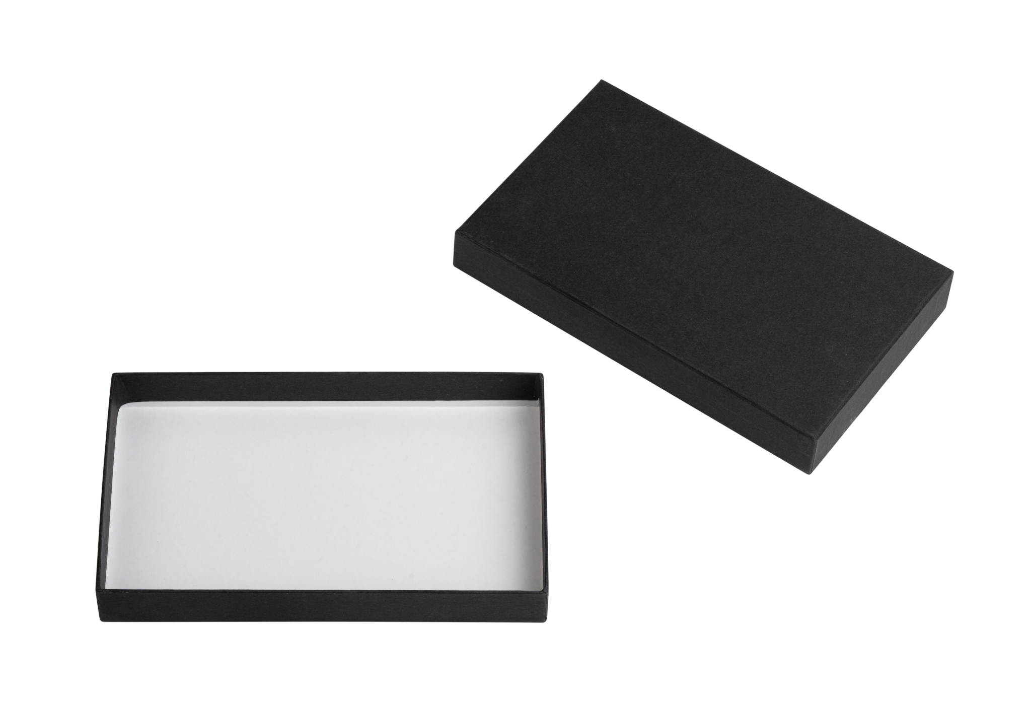 Подарочная коробка без ложемента (крышка-дно, 20 х 2,7 х 12,2 см), черный, картон