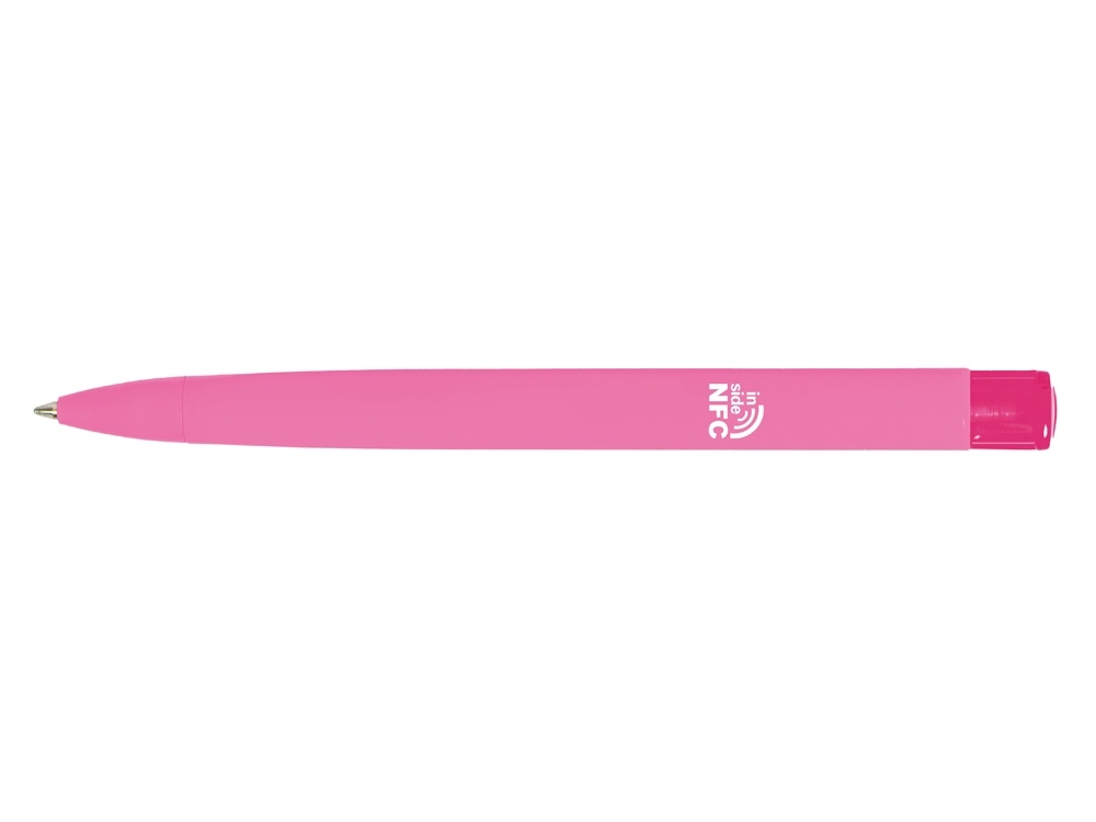 Ручка пластиковая шариковая трехгранная «Trinity K transparent Gum» soft-touch с чипом передачи информации NFC, розовый, soft touch
