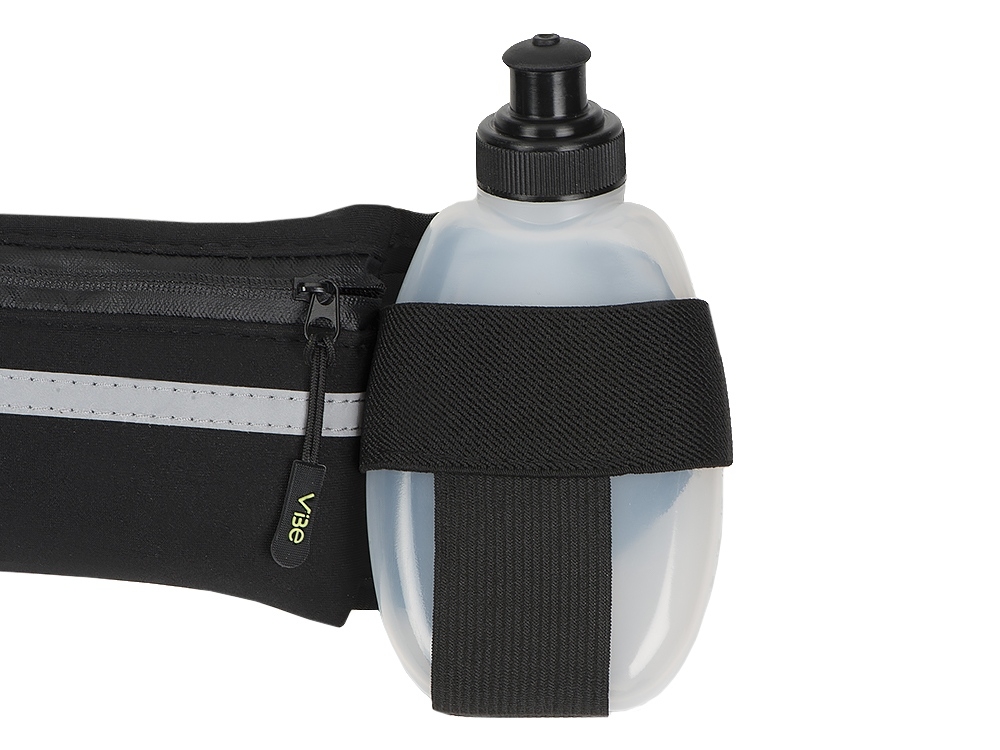 Спортивная сумка с бутылкой для бега «Marathon», черный, полиэстер