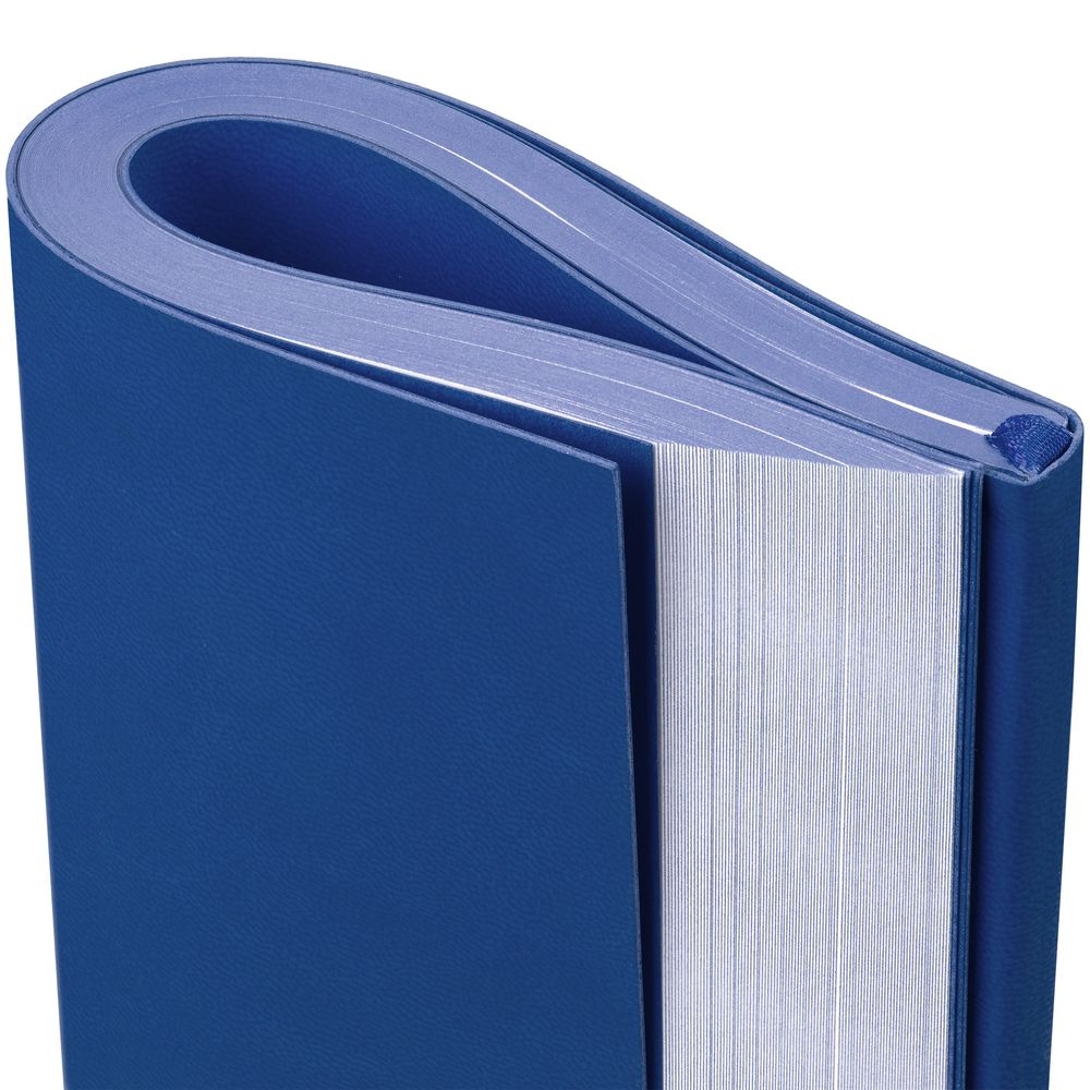 Ежедневник Flat Maxi, недатированный, синий, синий, soft touch