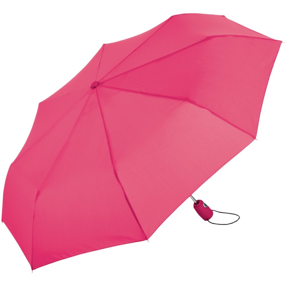 Зонт складной AOC, розовый, розовый, 190t; ручка - пластик, купол - эпонж, хромированная сталь, покрытие софт-тач; каркас - металл, стекловолокно