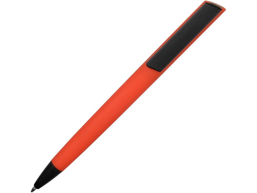 Ручка пластиковая soft-touch шариковая «Taper», черный, красный, soft touch