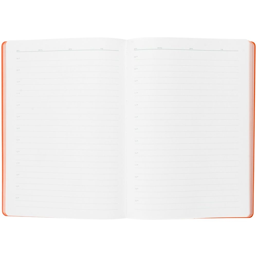 Ежедневник Flexpen, недатированный, серебристо-оранжевый, оранжевый, серебристый, кожзам