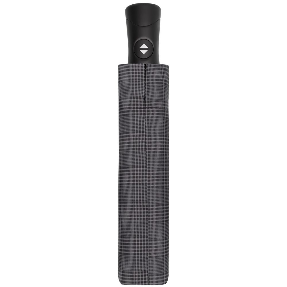 Складной зонт Fiber Magic Superstrong, серый в клетку, серый, купол - эпонж, 190т; спицы - стеклопластик