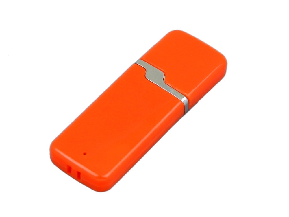 USB 2.0- флешка на 32 Гб с оригинальным колпачком, оранжевый, пластик
