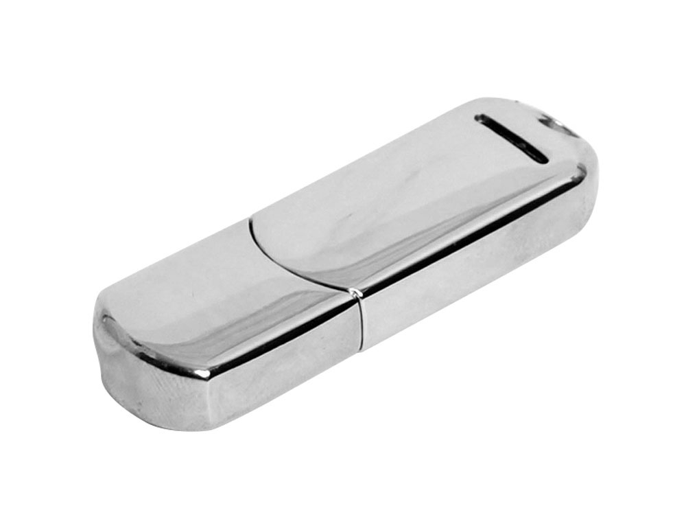USB 2.0- флешка на 8 Гб каплевидной формы, серебристый, металл