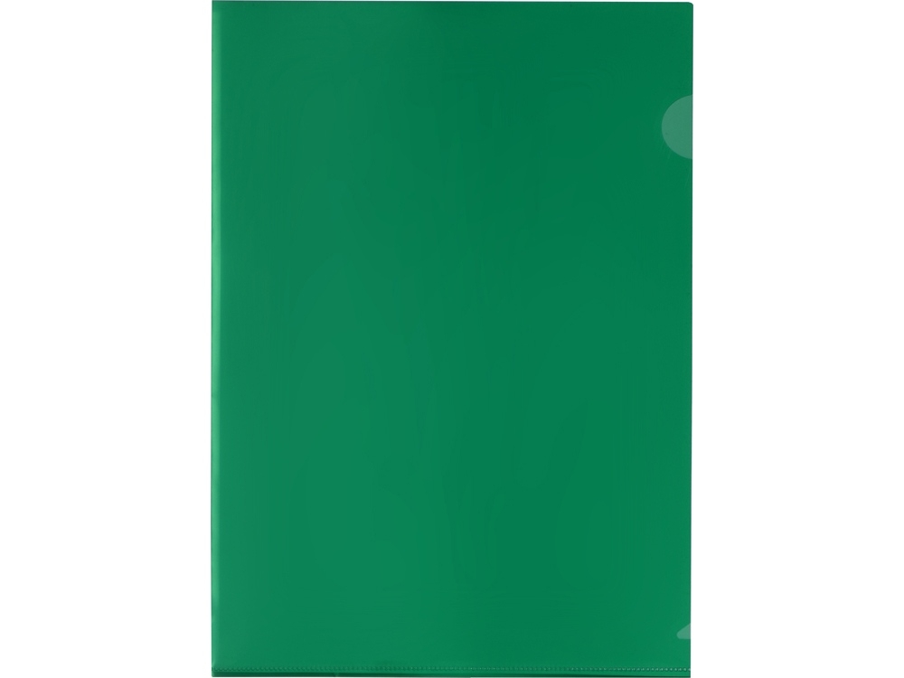 Папка-уголок А4, глянцевая, зеленый, пвх