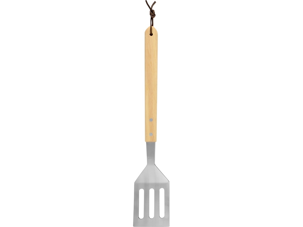 Лопатка для барбекю с деревянной ручкой "BBQ", серебристый, металл