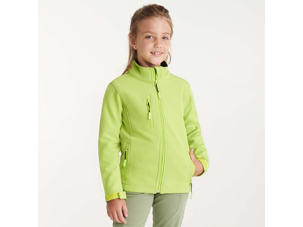 Куртка софтшелл «Nebraska» детская, зеленый, полиэстер, флис, эластан