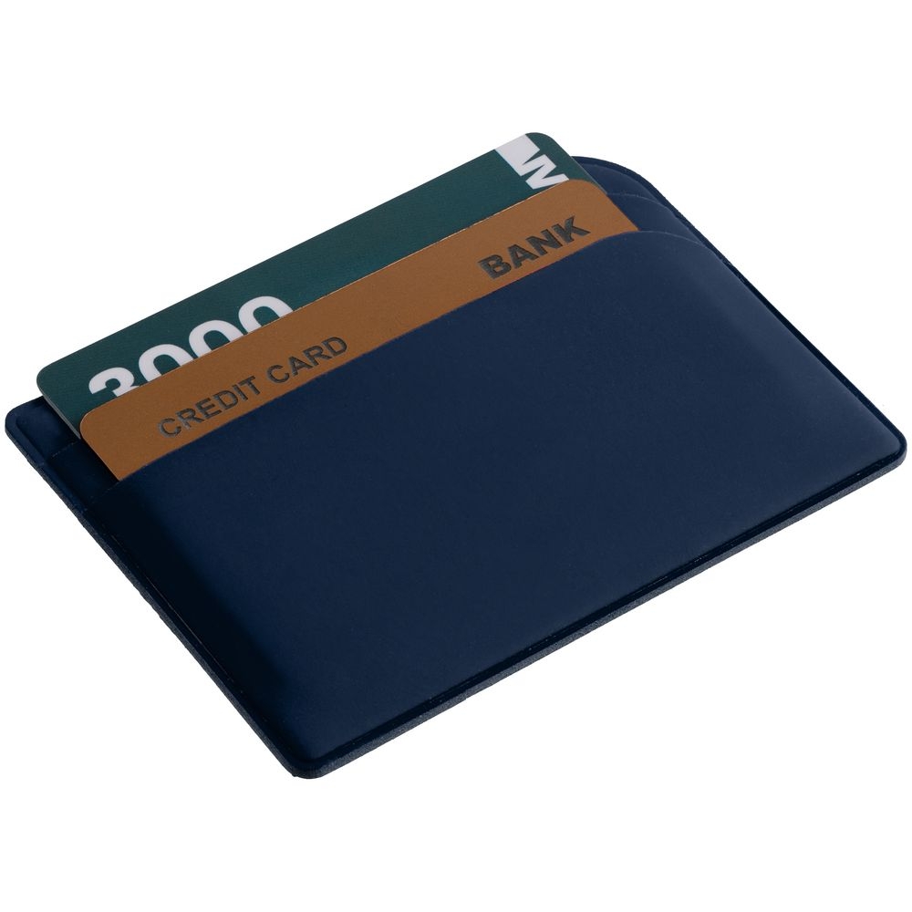 Чехол для карточек Dorset, синий, синий, искусственная кожа; покрытие софт-тач