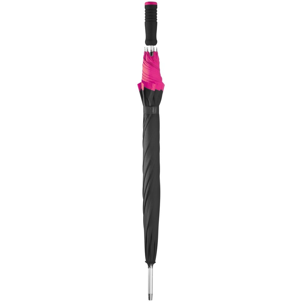 Зонт-трость Highlight, черный с розовым, черный, розовый, эпонж 190t, металл; полиуретан