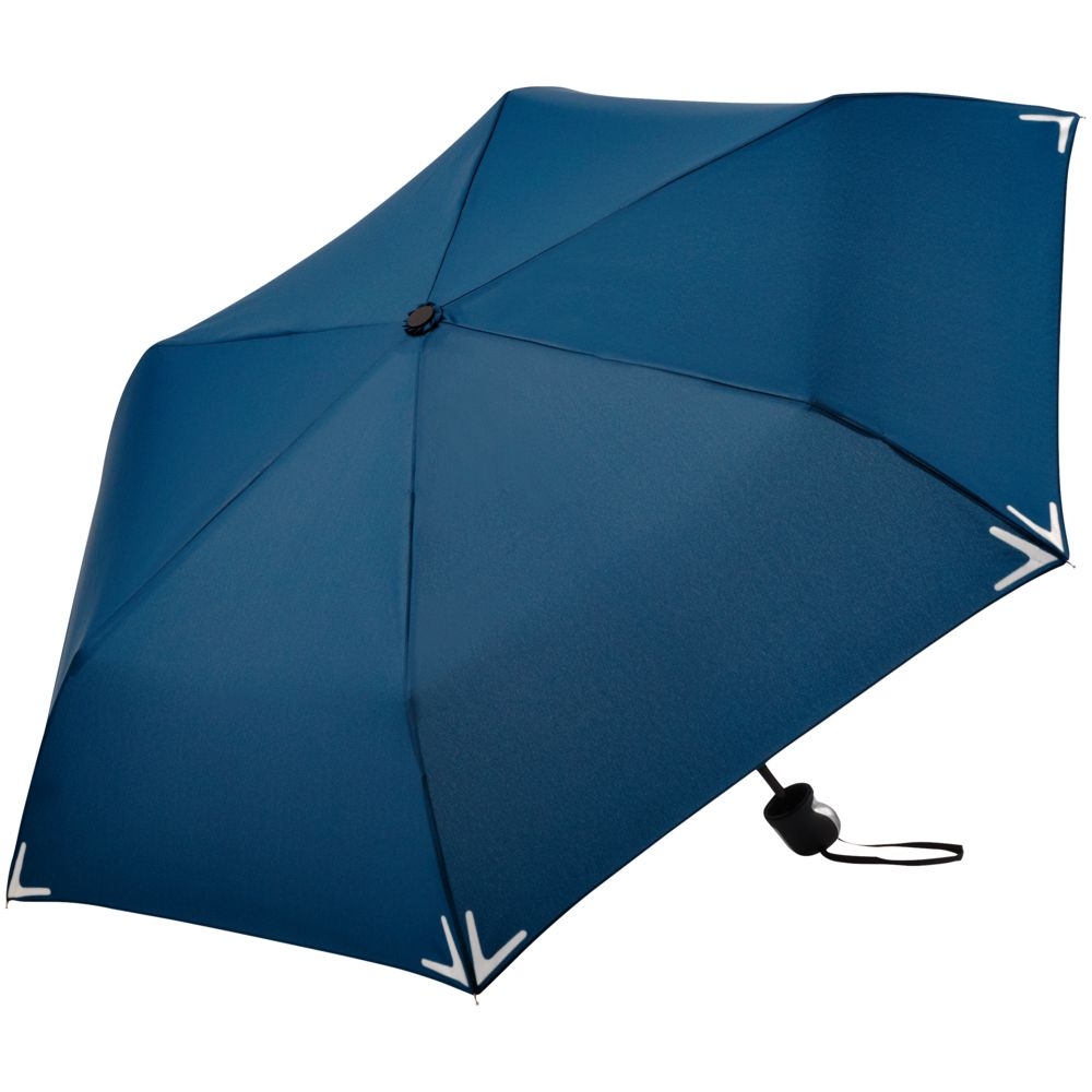 Зонт складной Safebrella, темно-синий, синий, сталь, купол - эпонж; ручка - пластик; каркас - стеклопластик