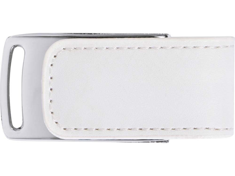 USB-флешка на 16 Гб «Vigo» с магнитным замком, белый, серебристый, кожа, кожзам