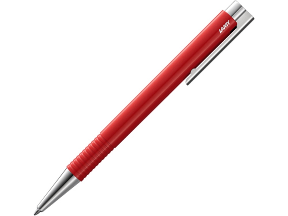 Ручка пластиковая шариковая «logo M+», красный, пластик, металл