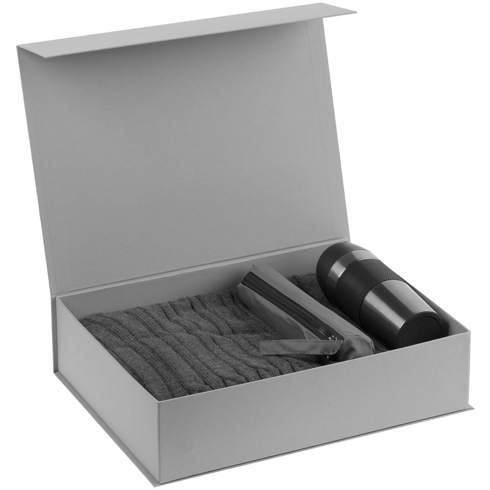 Коробка Koffer, серая, серый, картон