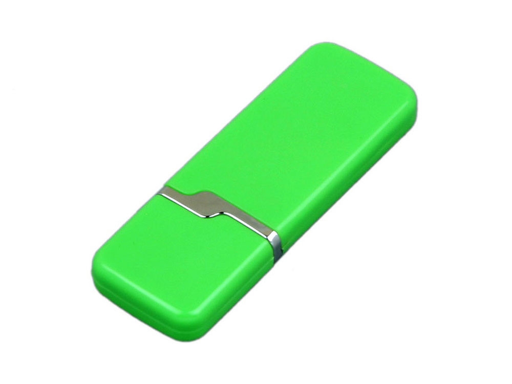 USB 2.0- флешка на 8 Гб с оригинальным колпачком, зеленый, пластик