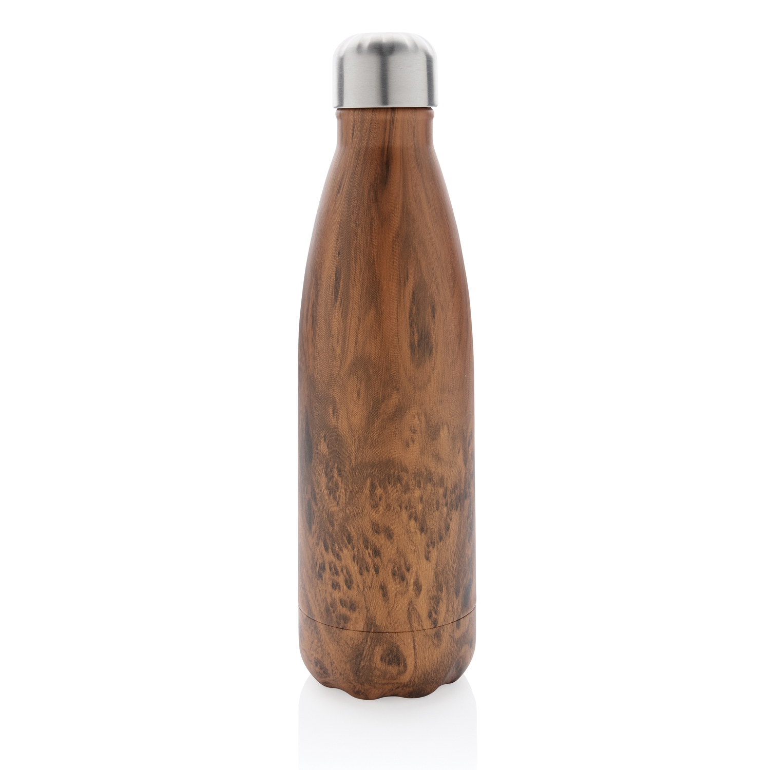 Вакуумная бутылка с принтом под дерево, коричневый, нержавеющая сталь; pp