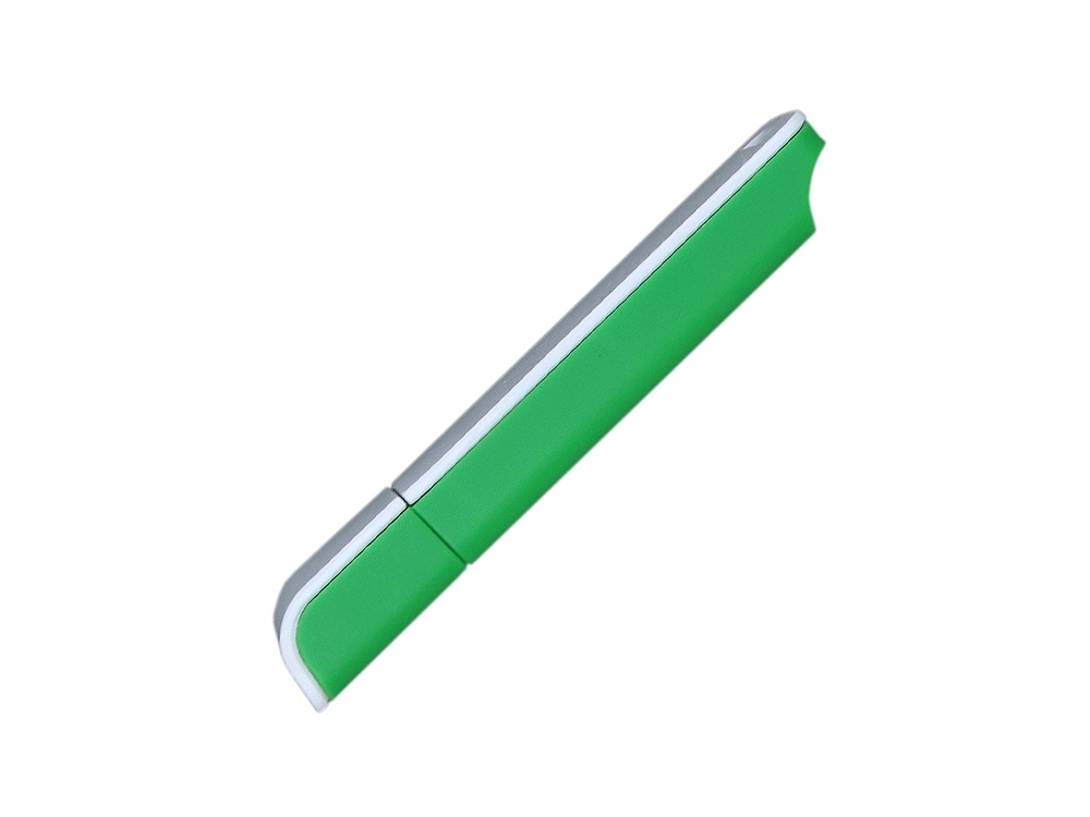 USB 2.0- флешка на 64 Гб с оригинальным двухцветным корпусом, зеленый, белый, пластик