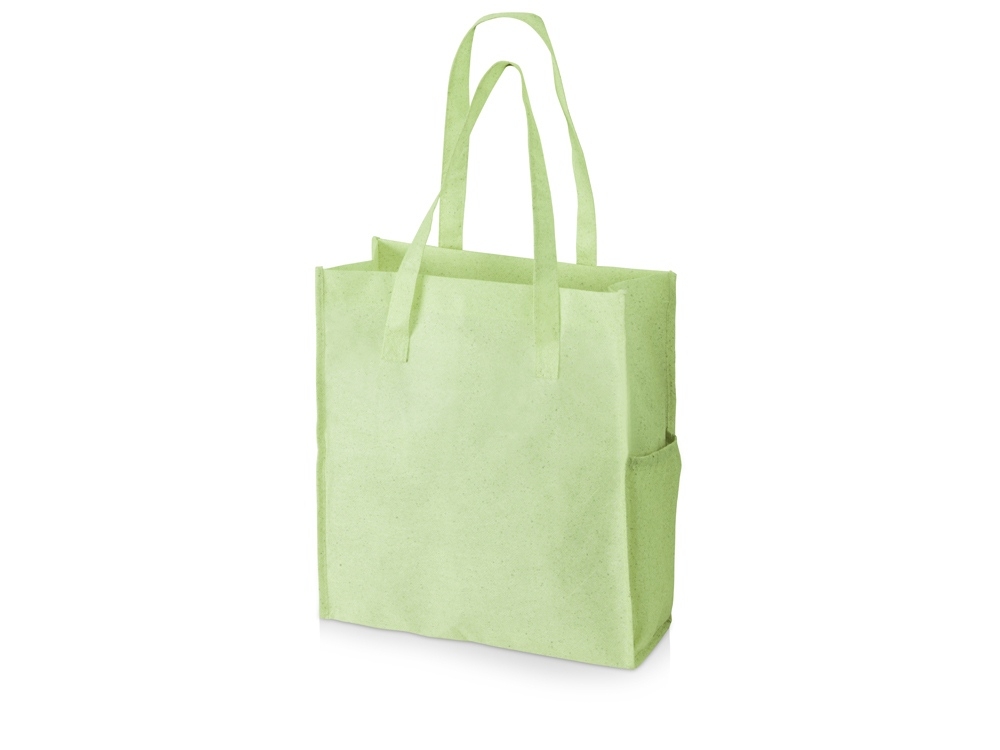 Сумка-шоппер «Wheat» из переработанного пластика, зеленый, нетканый материал