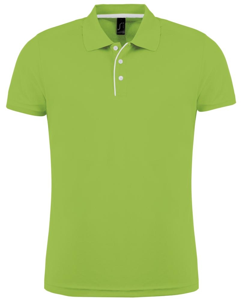 Рубашка поло мужская Performer Men 180 зеленое яблоко, зеленый, полиэстер 100%, плотность 180 г/м²; пике