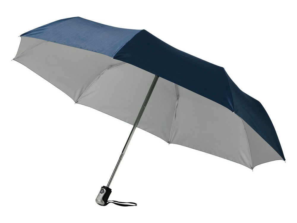 Зонт складной «Alex», синий, серебристый, полиэстер