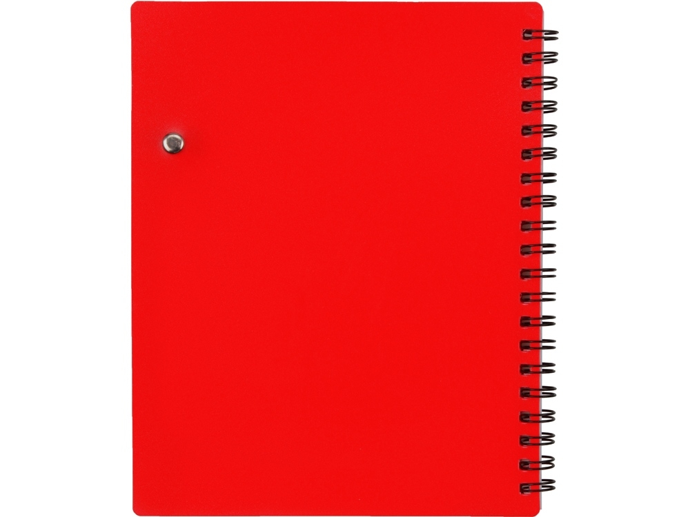 Блокнот «Контакт» с ручкой, красный, полипропилен