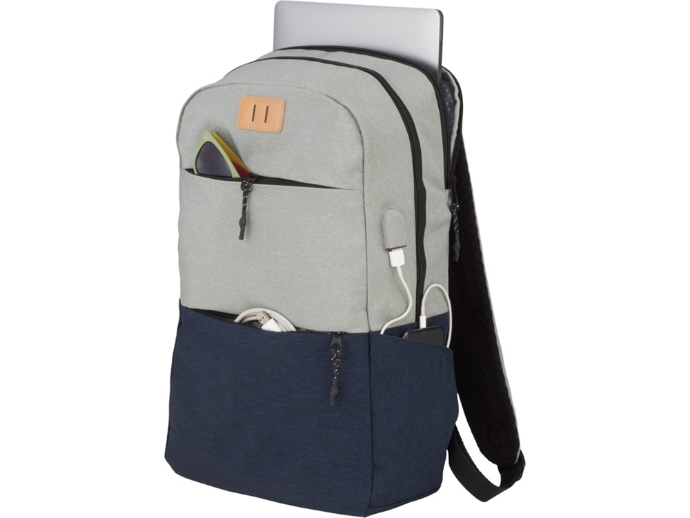 Рюкзак «Cason» для ноутбука 15", синий, серый, полиэстер