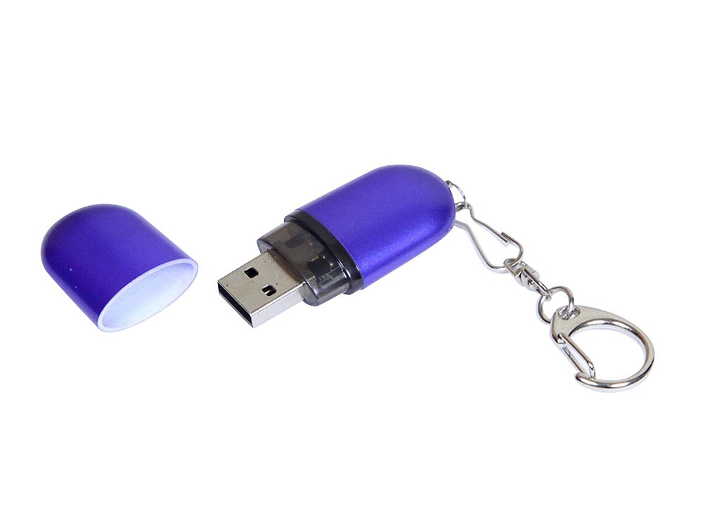 USB 3.0- флешка промо на 128 Гб каплевидной формы, синий, пластик