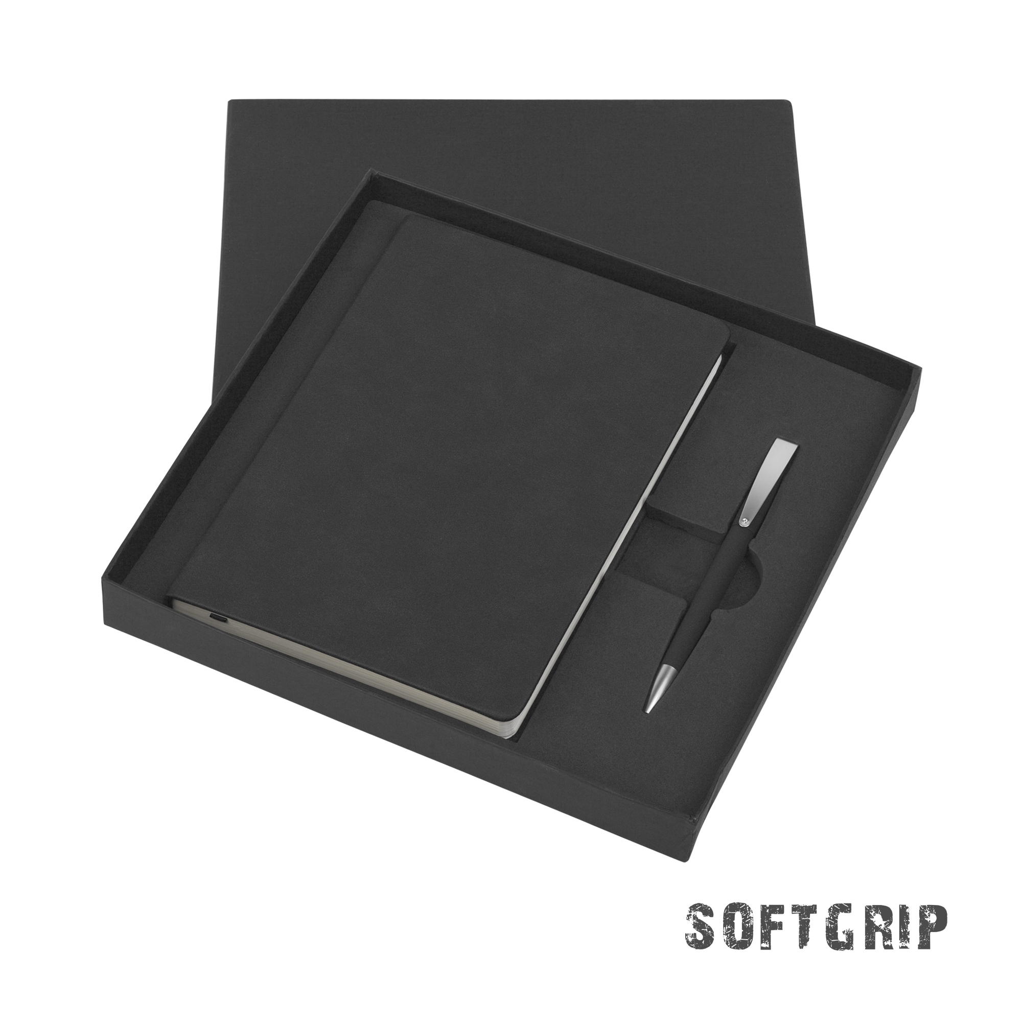 Подарочный набор "Латина", покрытие soft grip, черный, искусственная кожа/металл/soft grip