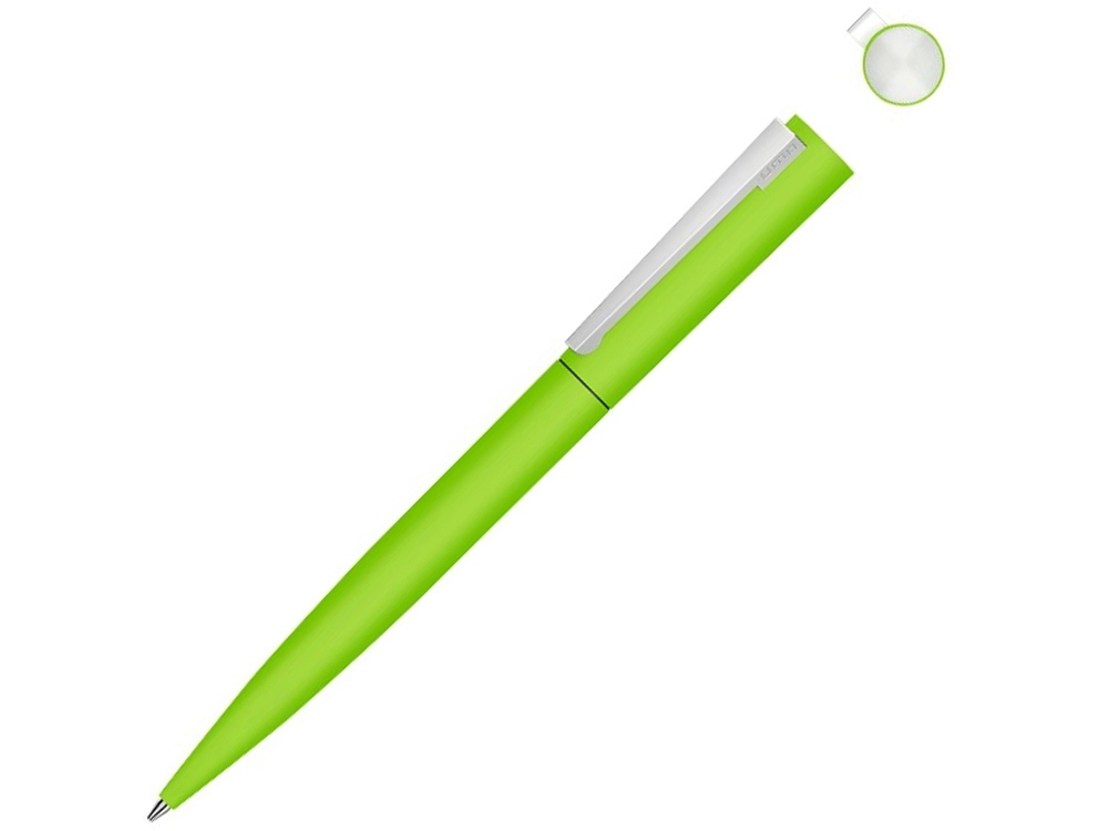 Ручка шариковая металлическая «Brush Gum», soft-touch, зеленый, soft touch