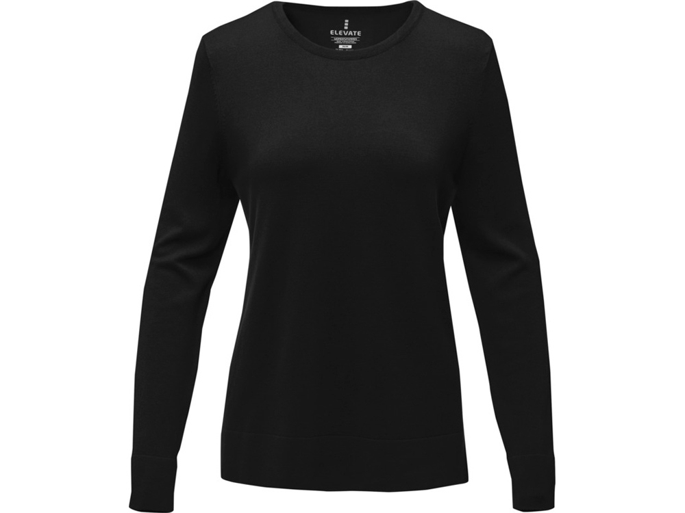 Пуловер «Merrit» с круглым вырезом, женский, черный, вискоза