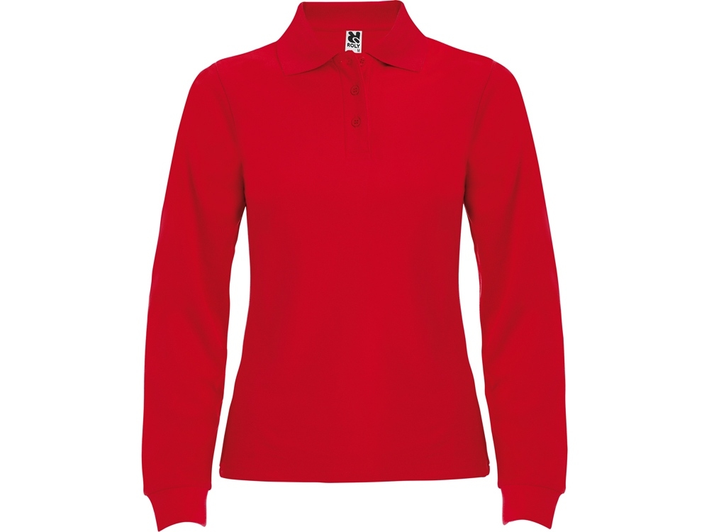 Рубашка поло «Estrella» женская с длинным рукавом, красный, хлопок