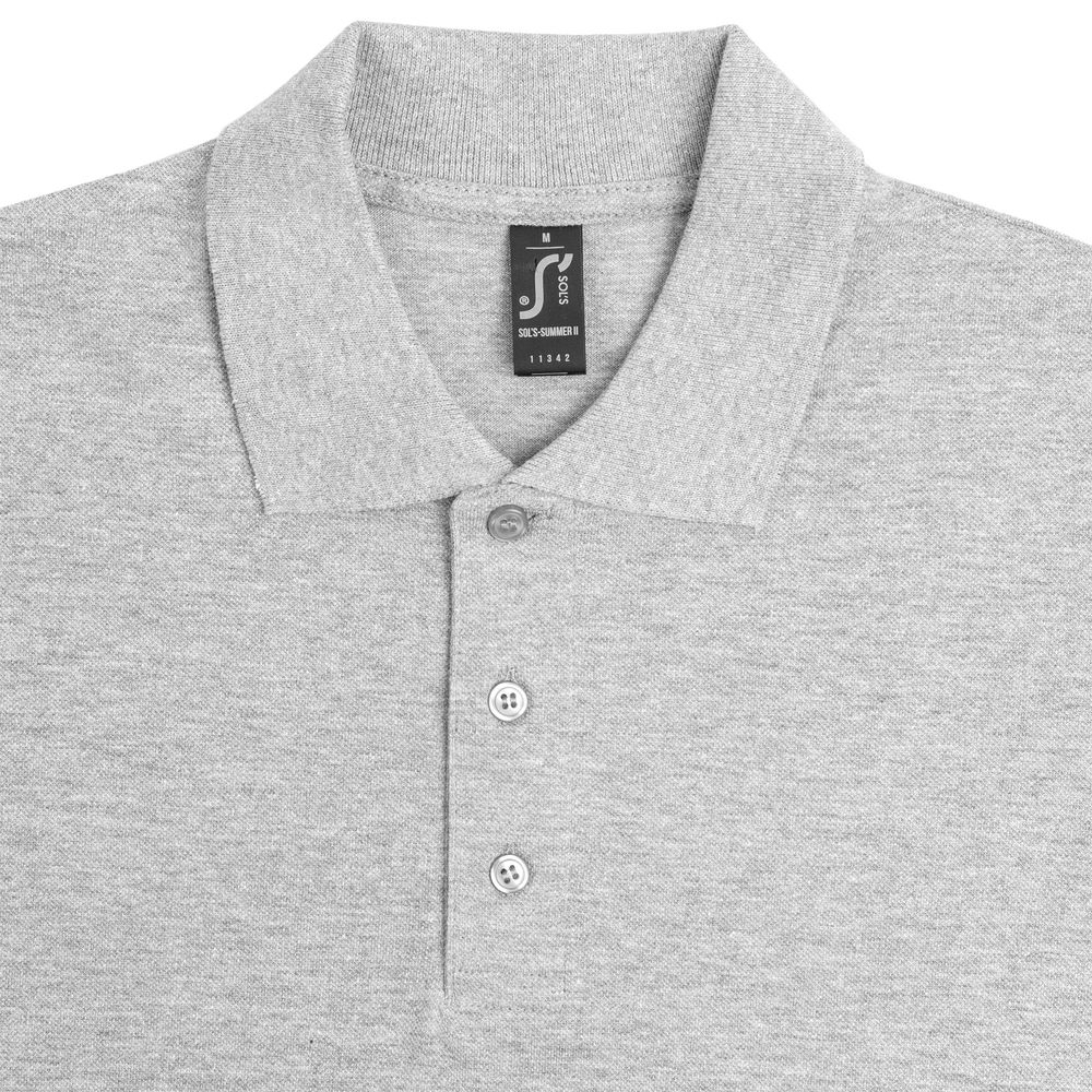 Рубашка поло мужская Summer 170, светло-серый меланж, серый, хлопок
