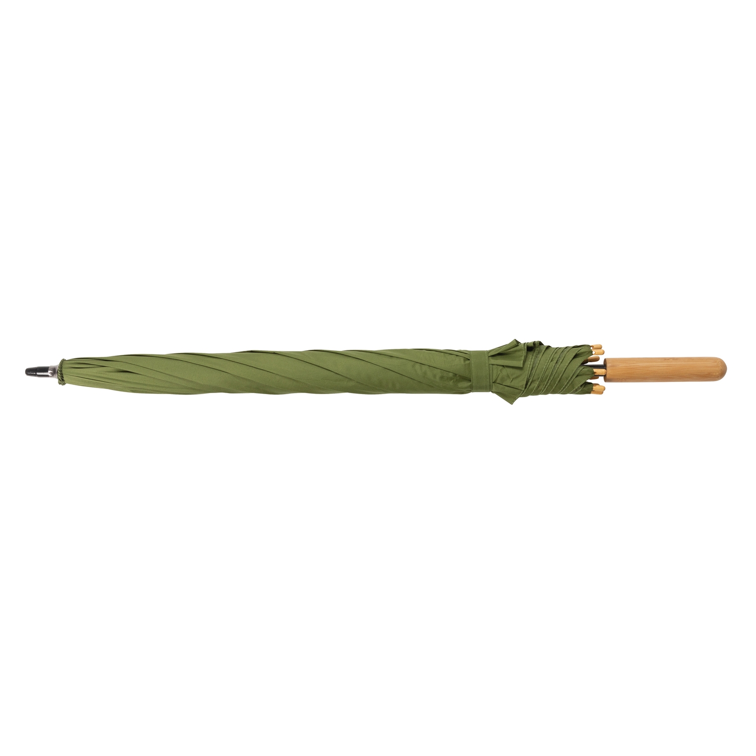 Автоматический зонт-трость с бамбуковой рукояткой Impact из RPET AWARE™, d103 см, rpet; металл