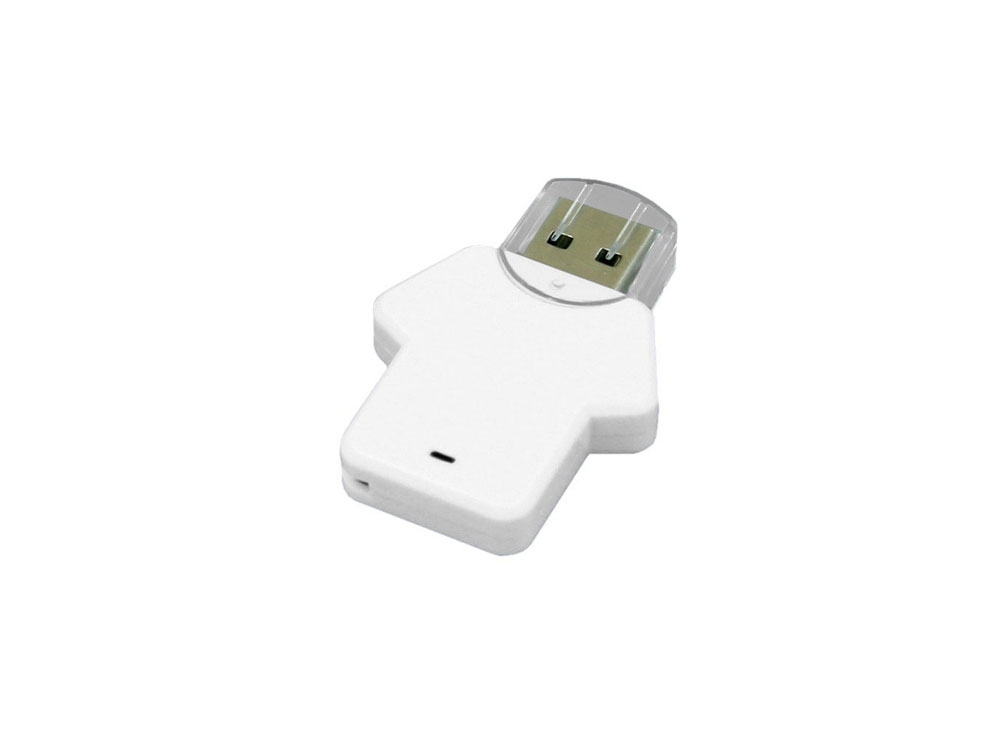 USB 2.0- флешка на 8 Гб в виде футболки, белый, пластик