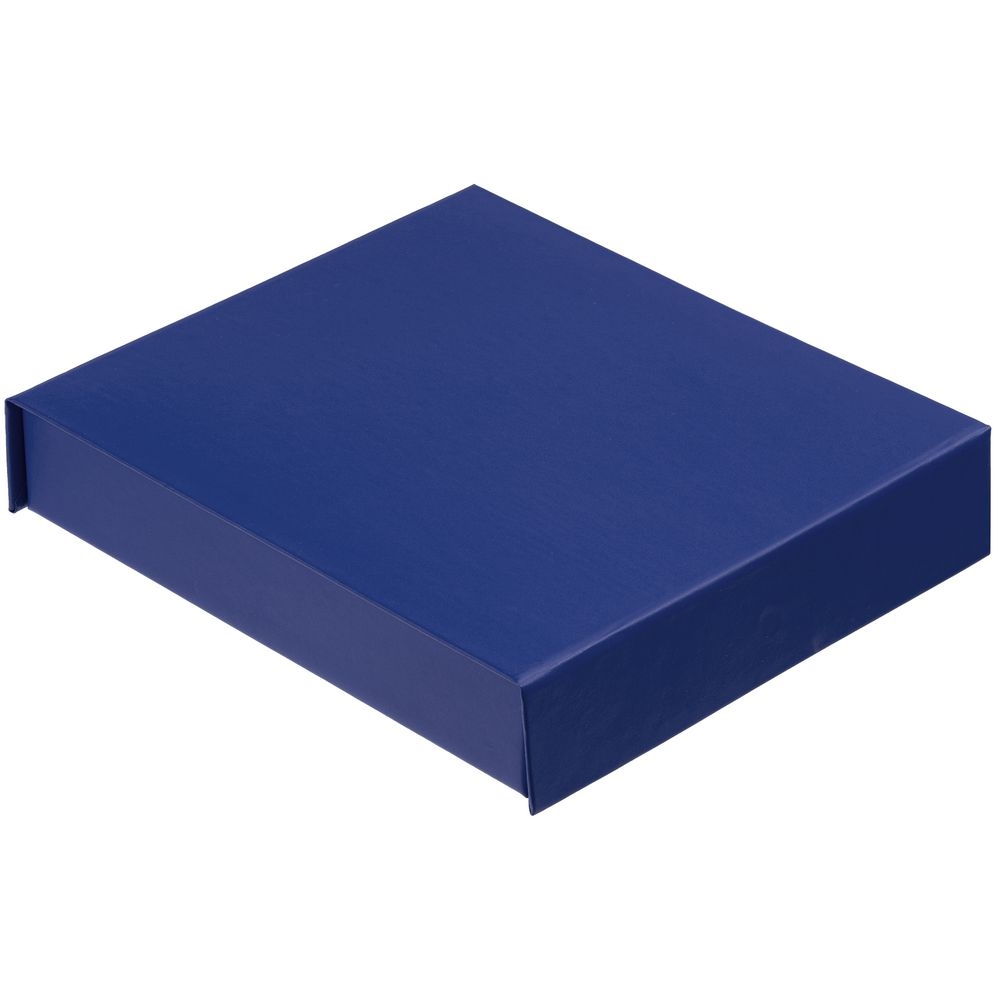 Коробка Latern для аккумулятора 5000 мАч, флешки и ручки, синяя, синий, переплетный картон; покрытие софт-тач