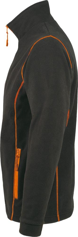 Куртка мужская Nova Men 200, темно-серая с оранжевым, серый, оранжевый, полиэстер 100%, плотность 200 г/м²; флис, (микрофлис)