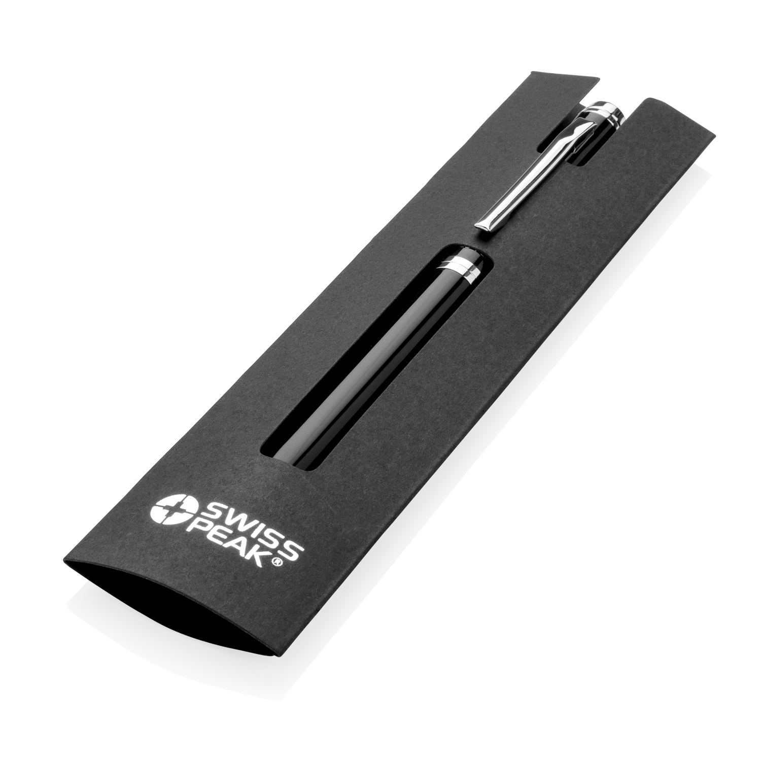 Ручка Swiss Peak Luzern, черный; серебряный, сталь; abs