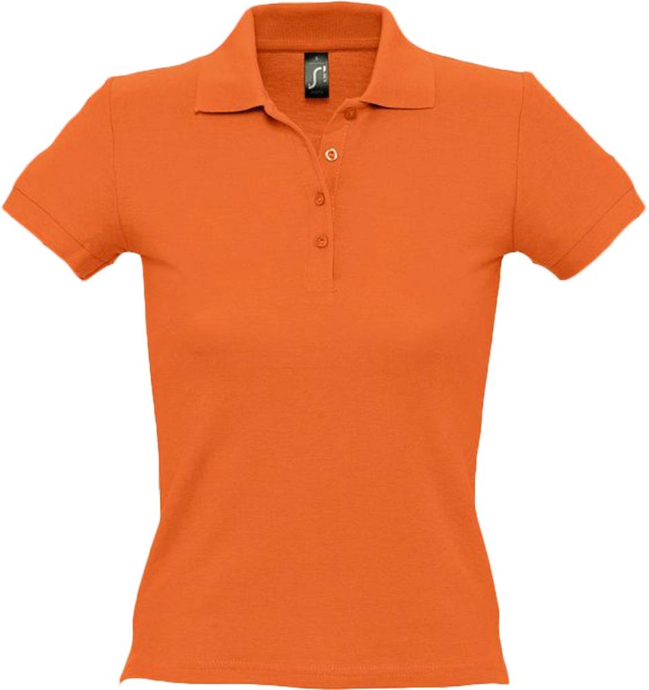 Рубашка поло женская People 210, оранжевая, оранжевый, хлопок