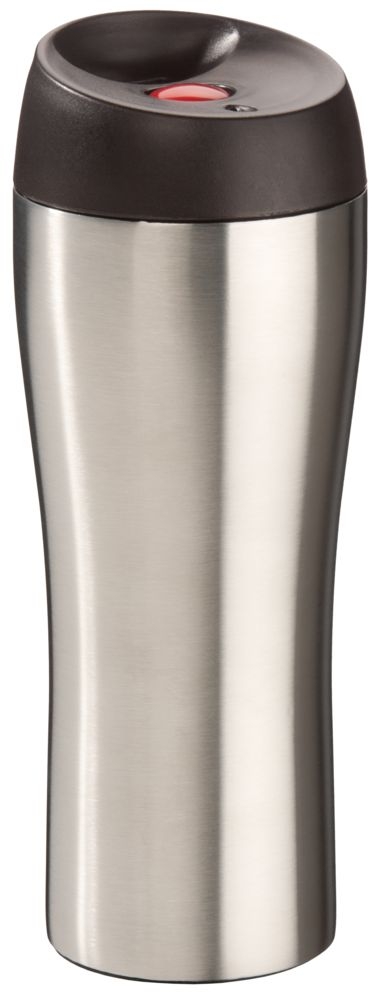 Термостакан Solingen, вакуумный, герметичный, серебристый, серебристый, корпус - металл; крышка - пластик